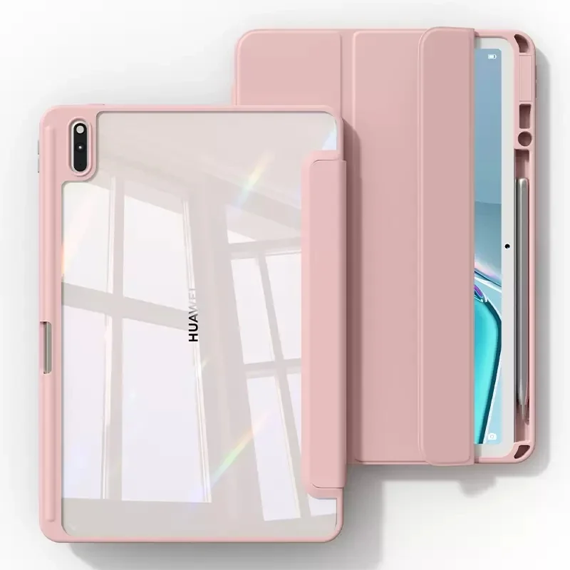 Funda acrílica transparente para Huawei Matepad Air 11,5 2023 11 10,4 Pro 11 10,8, funda con soporte para lápiz para Honor Pad V6 V7, fundas de 10,4 pulgadas
