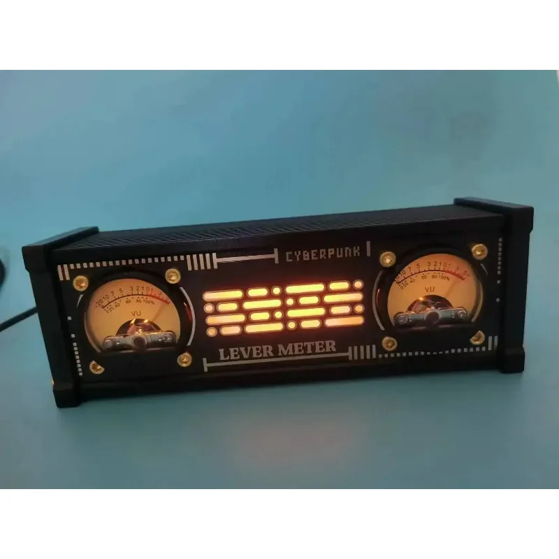 Medidor de nivel VU analógico electrónico, controlador de voz de luz RGB con decoraciones de escritorio retroiluminadas