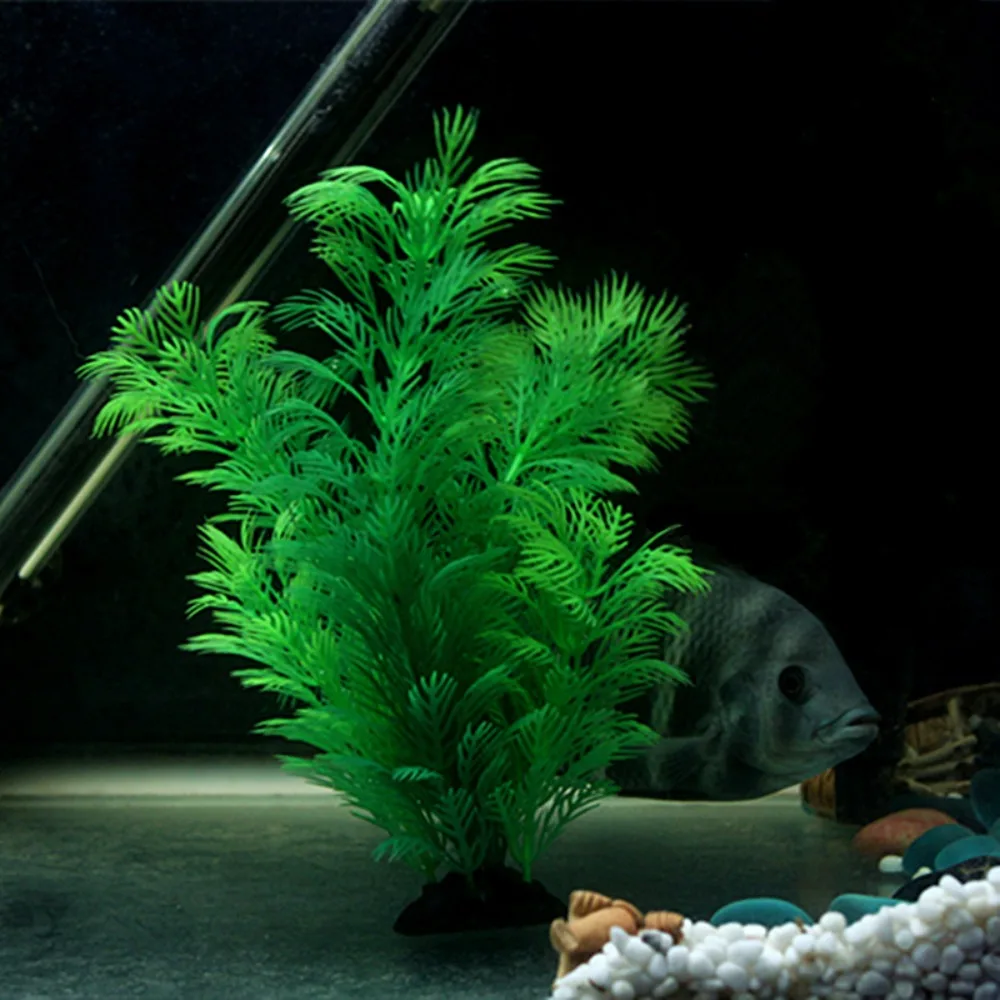 Adornos de plantas de acuario, simulación de plástico, hierba de agua Artificial, accesorios de decoración para pecera