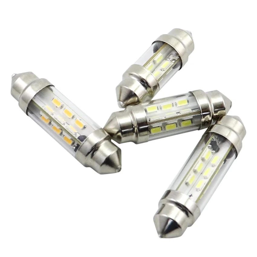 4 Uds 6V 12v 24V C5W C10W LED barco coche adorno semáforo Auto luces de matrícula bombillas de lectura