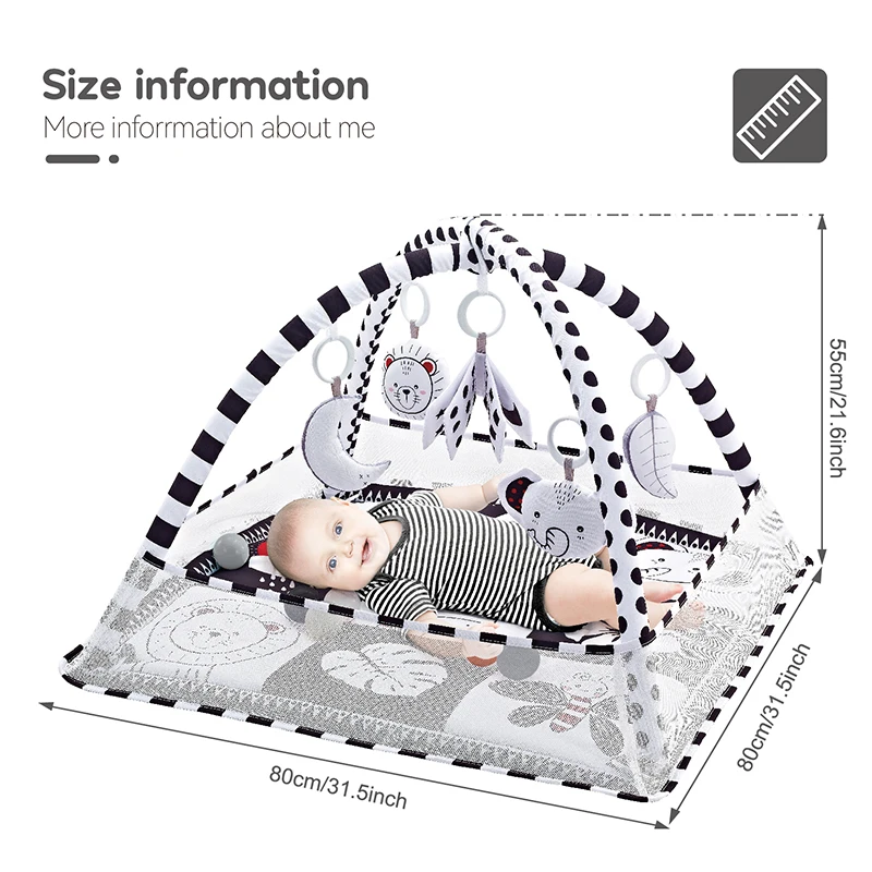 Alfombra de juego para gimnasio para bebé, tapete de juego para niños, estante para actividades de bebé recién nacido, estera de gimnasio de 0 a 36 meses, manta de juego para gatear, juguetes