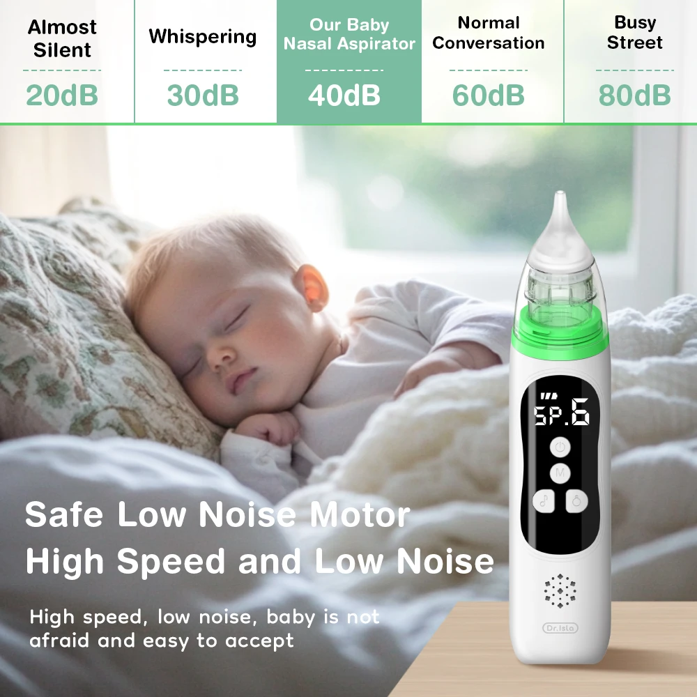MAMIJOY-absorbente Nasal eléctrico, limpiador silencioso de obstrucción para rinitis de bebé, aspirador Nasal, herramienta de limpieza de moco Nasal para recién nacido
