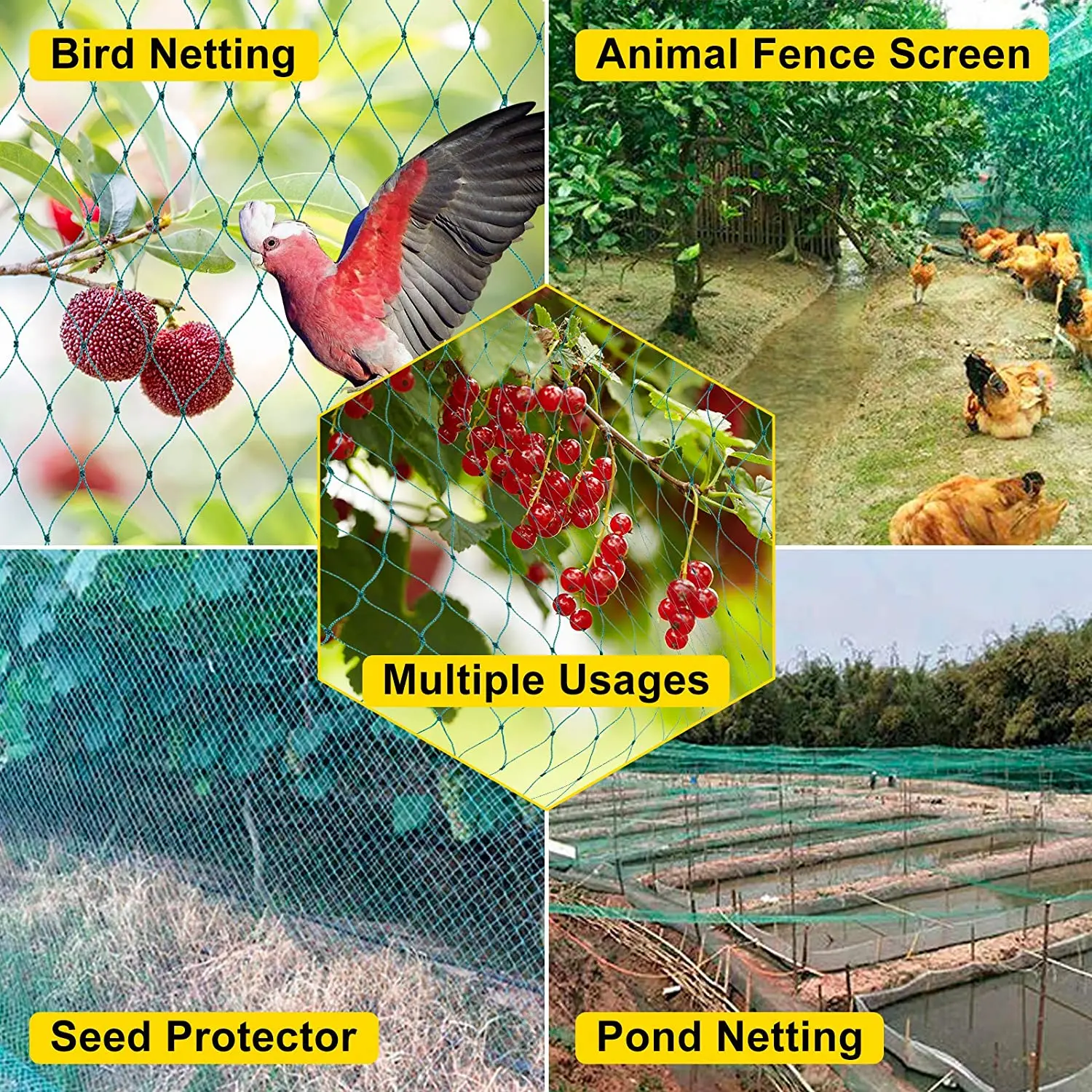 Red sólida antiaves para valla y cultivos de jardín, malla protectora para valla, red de pesca para perros, gatos, ciervos y gatos