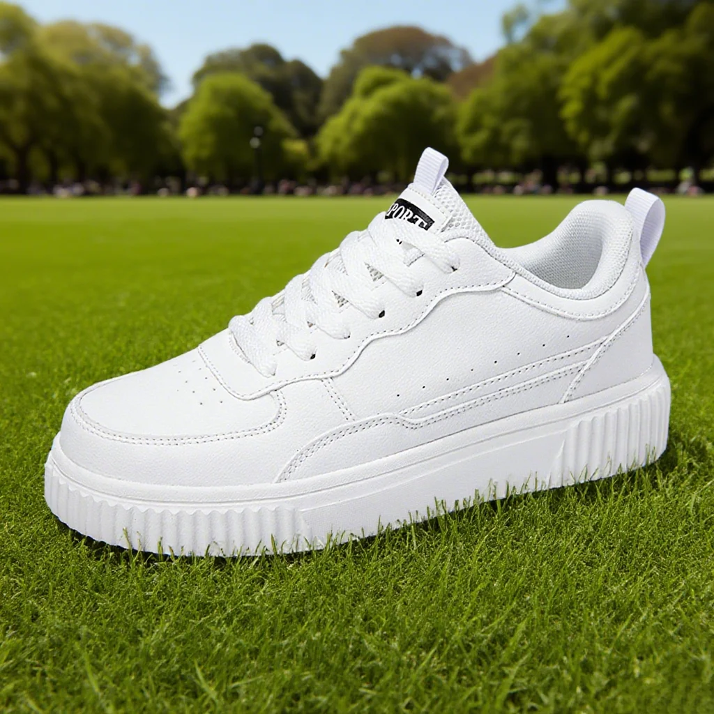 Zapatos informales a la moda para mujer, zapatos planos transpirables para caminar, zapatillas de deporte blancas para mujer, calzado deportivo para correr al aire libre para caminar para hombres