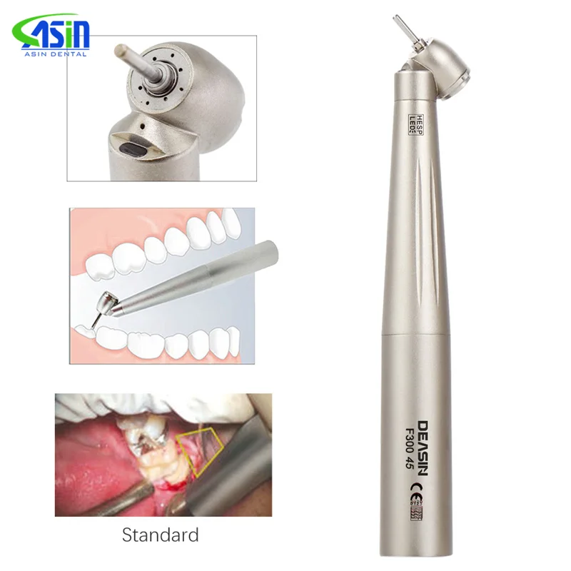 Turbina Dental de fibra óptica con cabezal de 45 grados, pieza de mano LED de alta velocidad para extracción de dientes, tratamiento quirúrgico, odontología