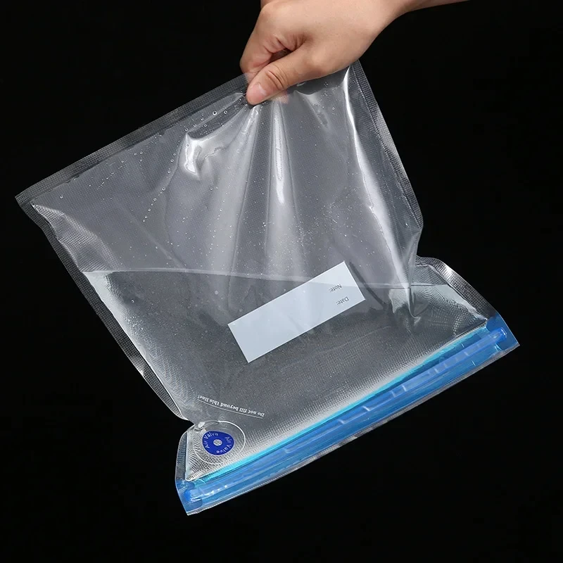 Bolsas selladoras al vacío reutilizables, bolsa de almacenamiento de alimentos, bolsa selladora de alimentos para verduras al vacío para el hogar con Clips de sellado de bomba manual, 5/10 Uds.