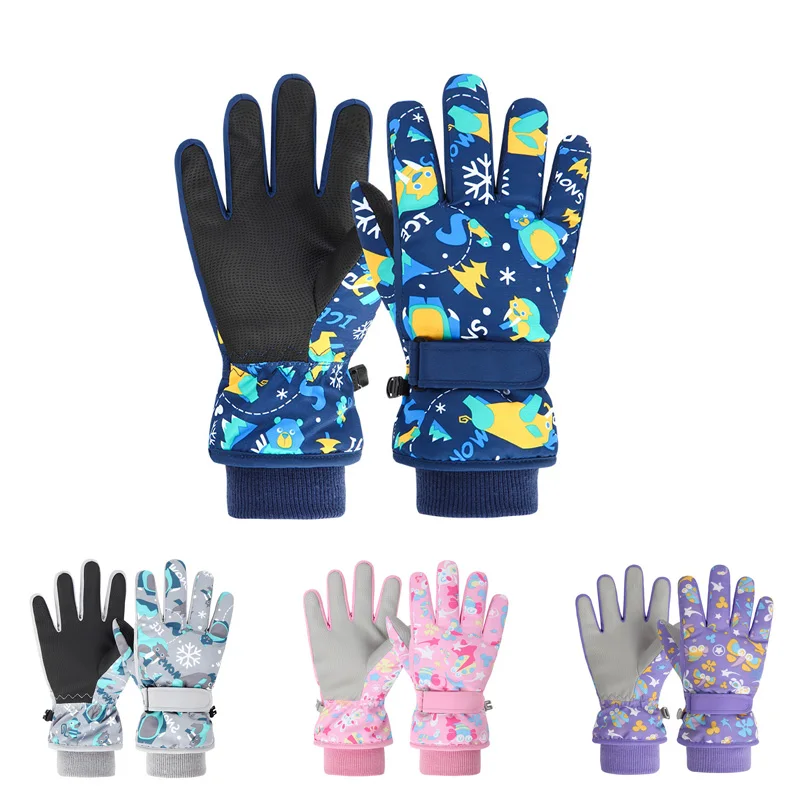 Guantes de esquí de alta calidad para niños, guantes cálidos para Snowboard y nieve para invierno, manoplas gruesas impermeables para mantener los dedos calientes