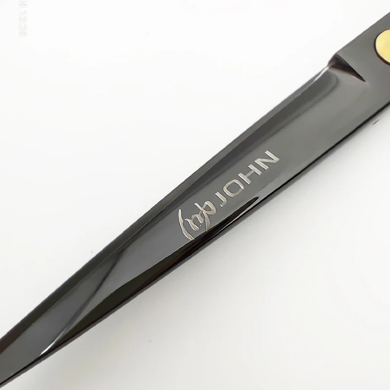Tijeras JOHN para cortar el cabello, tijeras japonesas 440c con revestimiento de titanio, tijeras de 6 pulgadas, tijeras negras, tijeras profesionales para peluquero