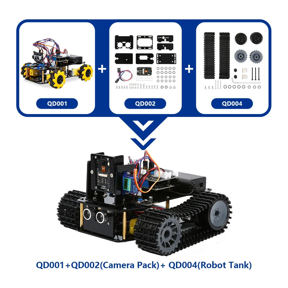 Kit de Coche Robótico Inteligente ACEBOTT ESP32 IoT WiFi con Ruedas Programables, Evitación de Obstáculos, Seguimiento y Codificación Scratch para Arduino