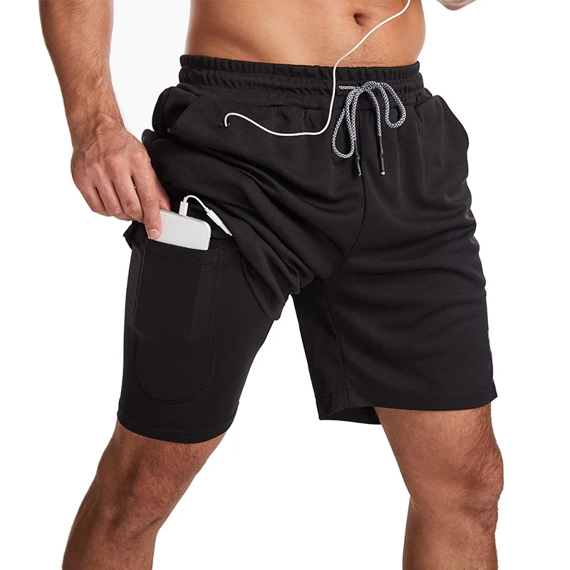 Pantalones cortos GITF 2 en 1 para hombre, pantalones cortos deportivos para correr de 7 pulgadas, pantalones cortos de entrenamiento de secado rápido, pantalones cortos de entrenamiento para correr lento, pantalones cortos de gimnasio para Fitness