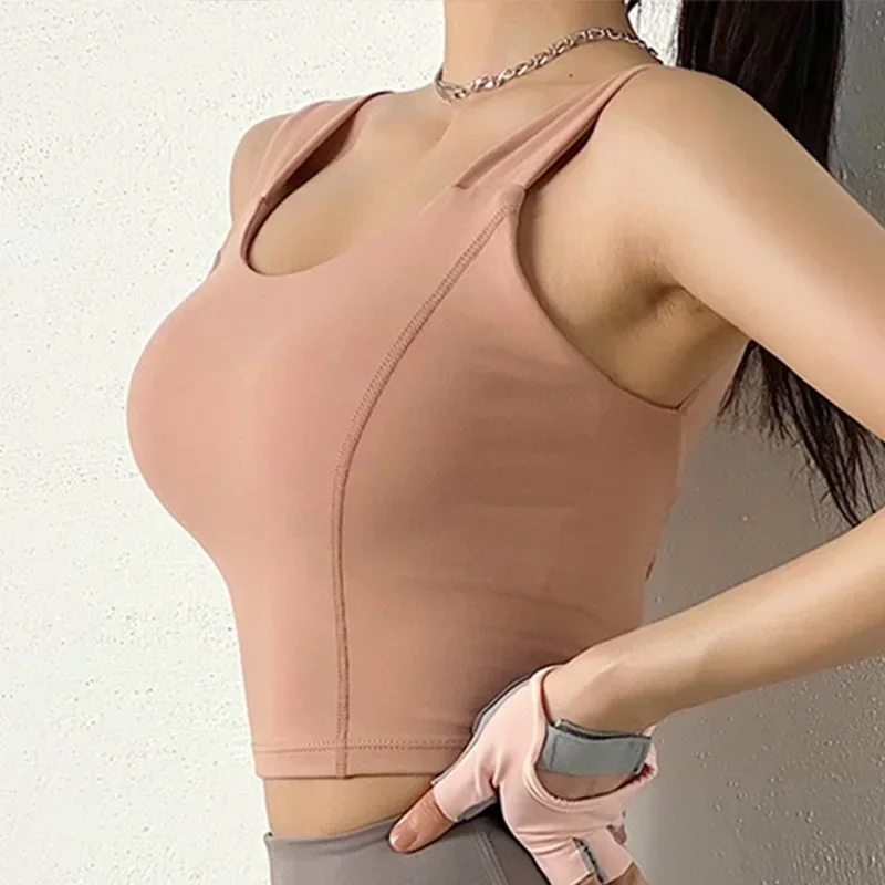Cloud Hide-Sujetador deportivo negro para mujer, ropa interior de Fitness para chica, Top corto de Yoga con realce, chaleco atlético sólido, camisa de gimnasio, ropa deportiva