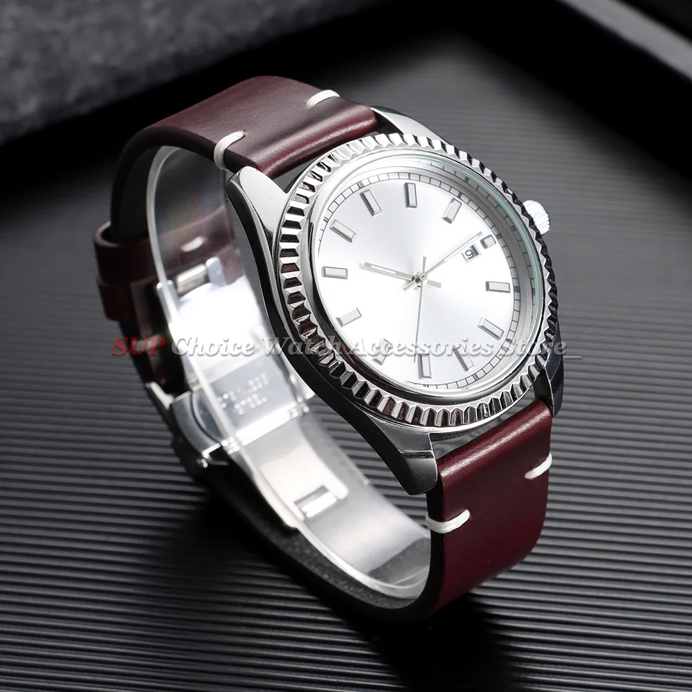 Correa de Reloj de Cuero Encerado Vintage con Cierre de Mariposa, Correa de Cuero Cosida de 18mm 20mm 22mm para Relojes Seiko y Omega