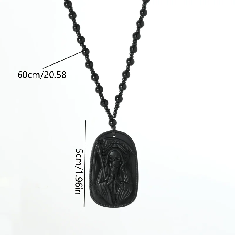 Colgante de San Muerte, Collar con Colgante de San Judas, Joyería Religiosa Unisex