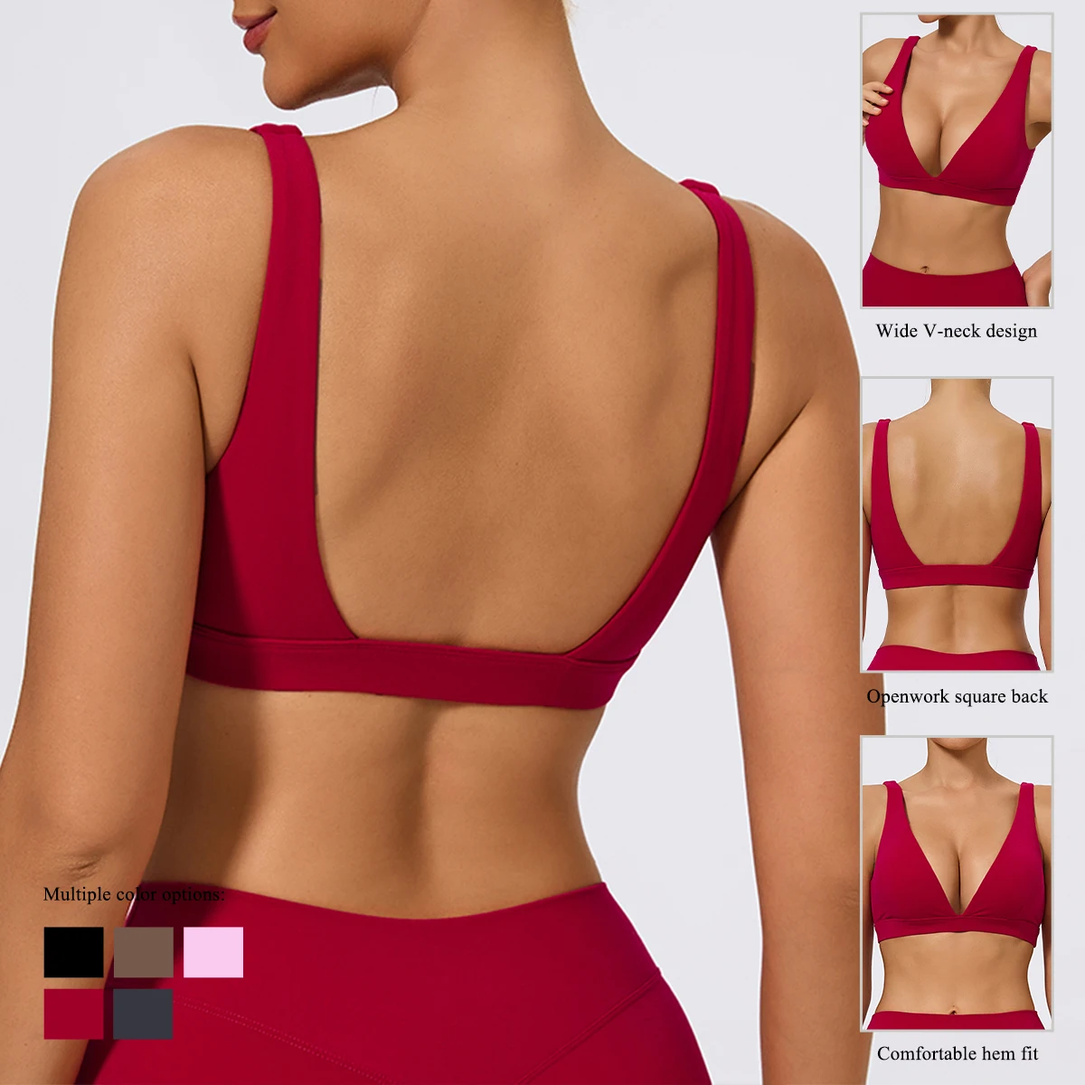 Hearuisavy Sujetador Deportivo Push-Up de Verano para Gimnasio y Yoga, Top Femenino Transpirable de Alto Impacto para Correr y Entrenar