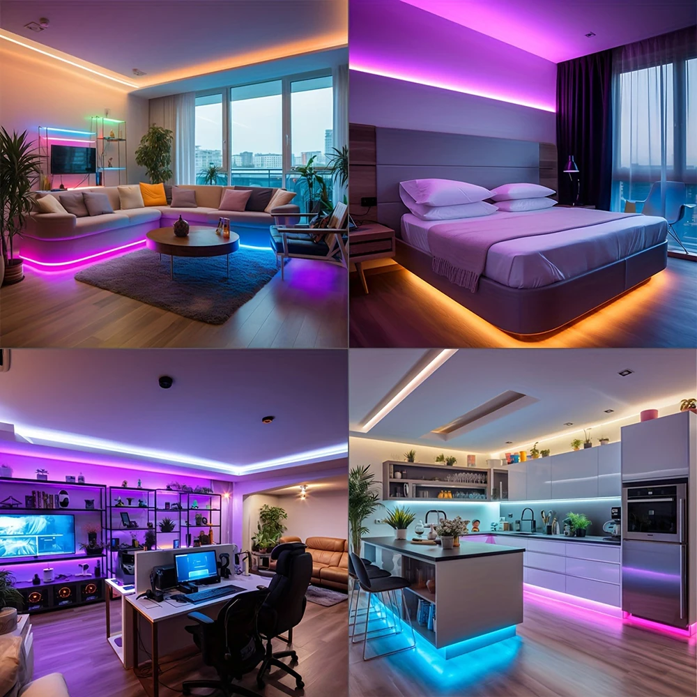 Luces Led para sincronización de música de habitación, tira de luces Led RGB de 10m, 20m, 30m, cinta Flexible para decoración de habitación, dormitorio, retroiluminación de TV