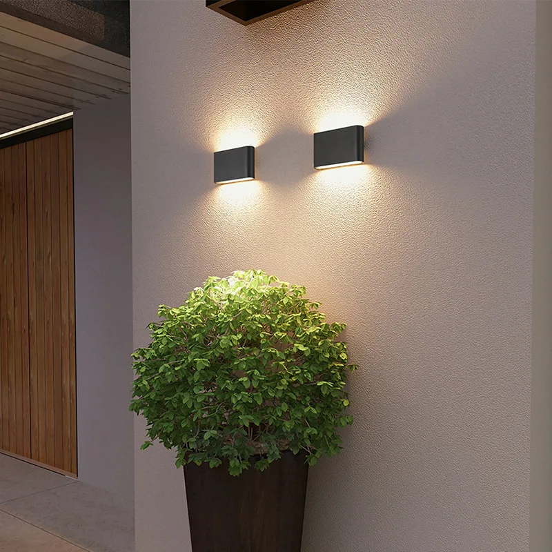 Lámpara de pared nórdica de aluminio de estilo moderno, lámpara de pared interior IP65 impermeable, luces de pasillo hacia arriba y abajo para el hogar, escaleras, dormitorio y cabecera