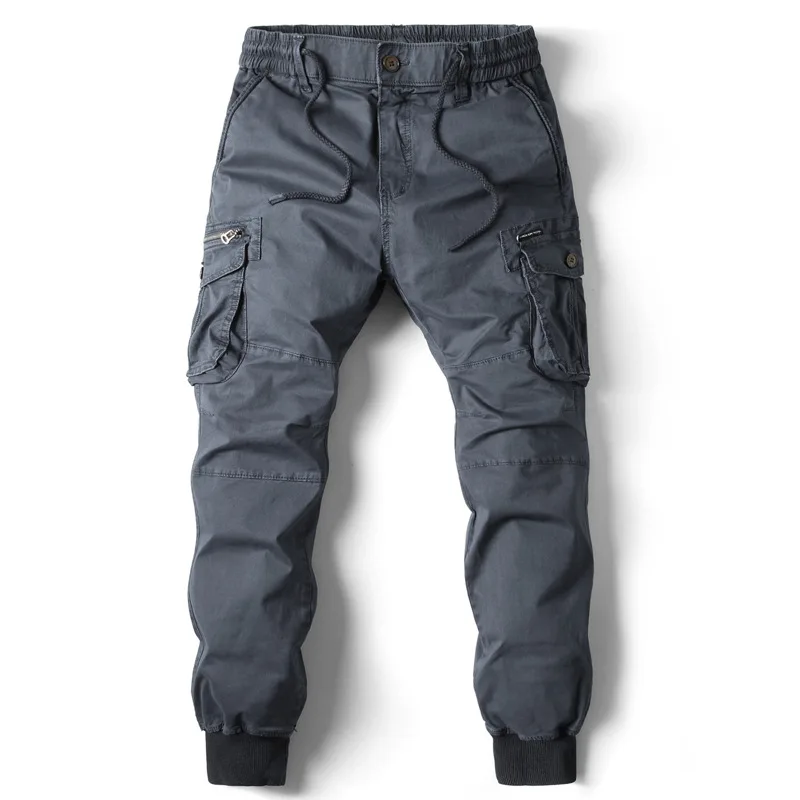 Pantalones cargo para hombre, pantalones informales para correr, pantalones militares tácticos de longitud completa de algodón