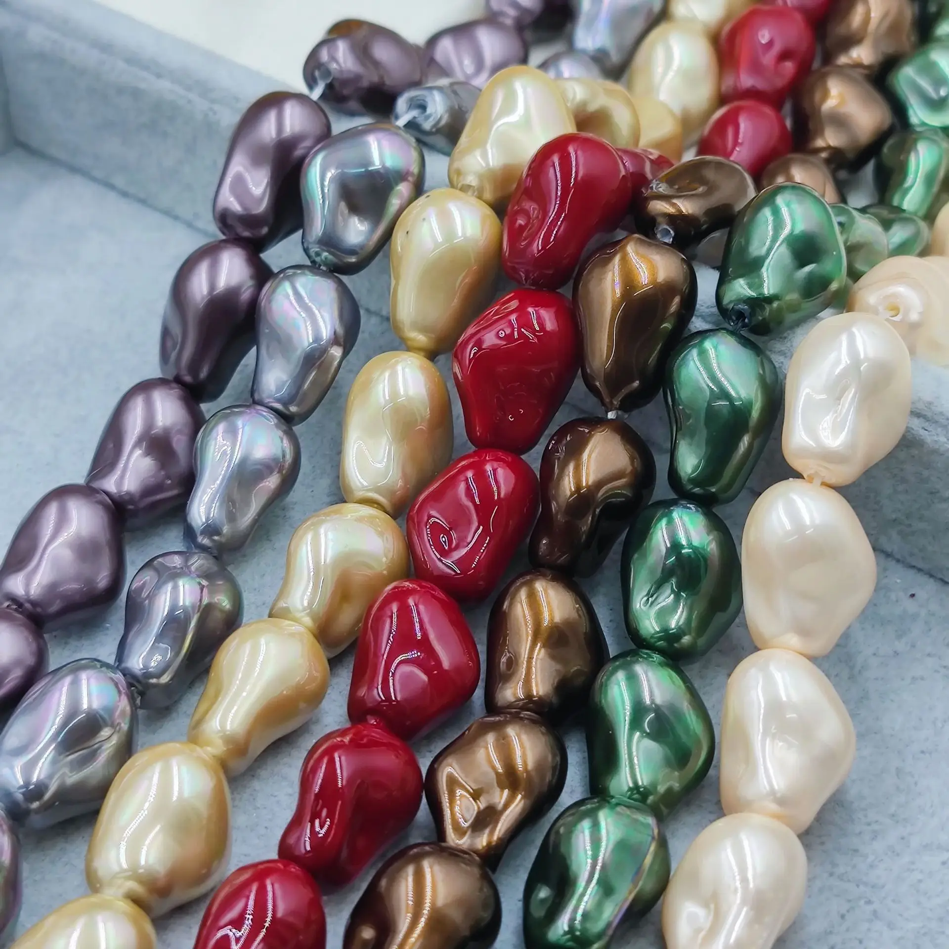 Perlas Barrocas Irregulares con Orificio Recto, Perlas de Concha de Forma Irregular Populares para DIY, Collar de Perlas