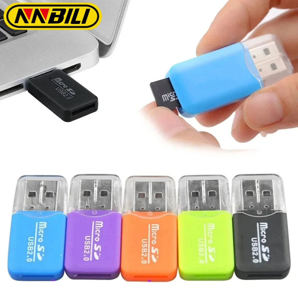 Lector de tarjetas NNBILI USB micro-sd/TF USB 2,0 Mini lector de tarjetas de memoria para teléfono móvil adaptador USB de alta velocidad para ordenador portátil