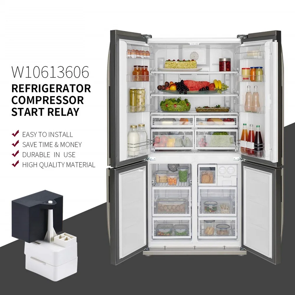 W 10613606   Relé y condensador de arranque del compresor del refrigerador para Whirlpool KitchenAid Kenmore W 10416065   PS 8746522 67003186