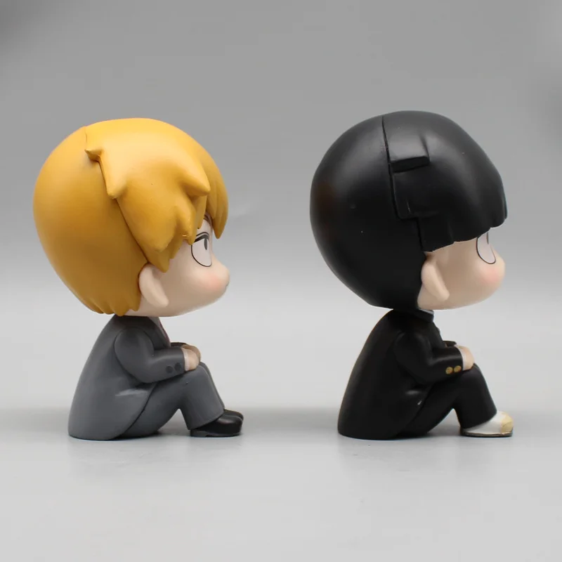 Mob Psycho 100 figuras de Anime Gk Reigen Arataka Q Edition Kawaii Sitting Palm Series modelo muñeca adornos de escritorio juguete coleccionable