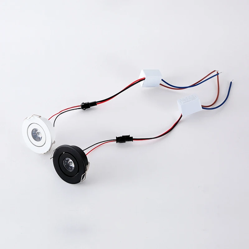 Mini luz LED empotrable de 6 piezas, 3W 1W, regulable, luz puntual, luces empotradas AC85-265V, luz de techo de aluminio de 52 mm