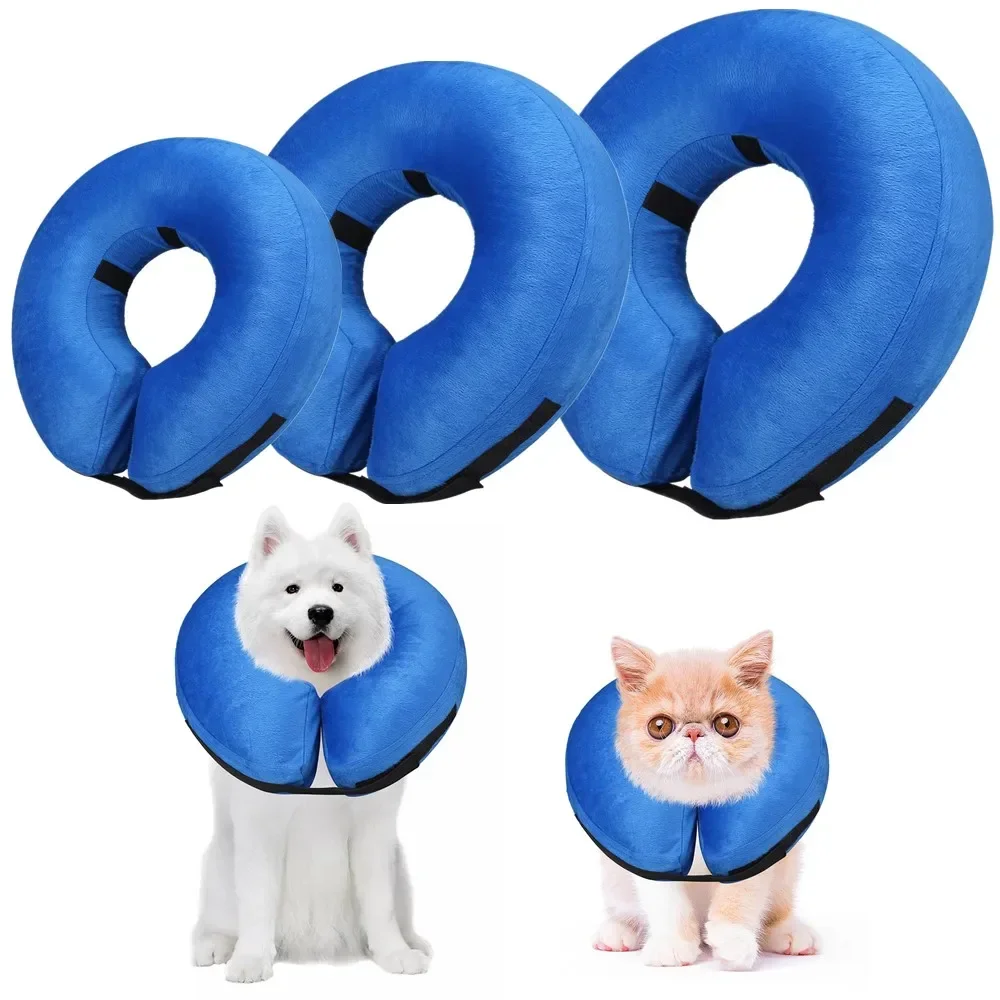 Conos para perros después de la cirugía, Collar protector inflable para perros, Collar de recuperación para mascotas, cono suave para mascotas para perros pequeños, medianos o grandes, gatos