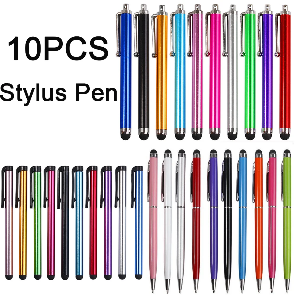 10 Uds. Bolígrafos universales para pantalla táctil, bolígrafo capacitivo para pantalla, lápiz para teléfono inteligente para iPad, iPhone, Samsung/todos los teléfonos y tabletas