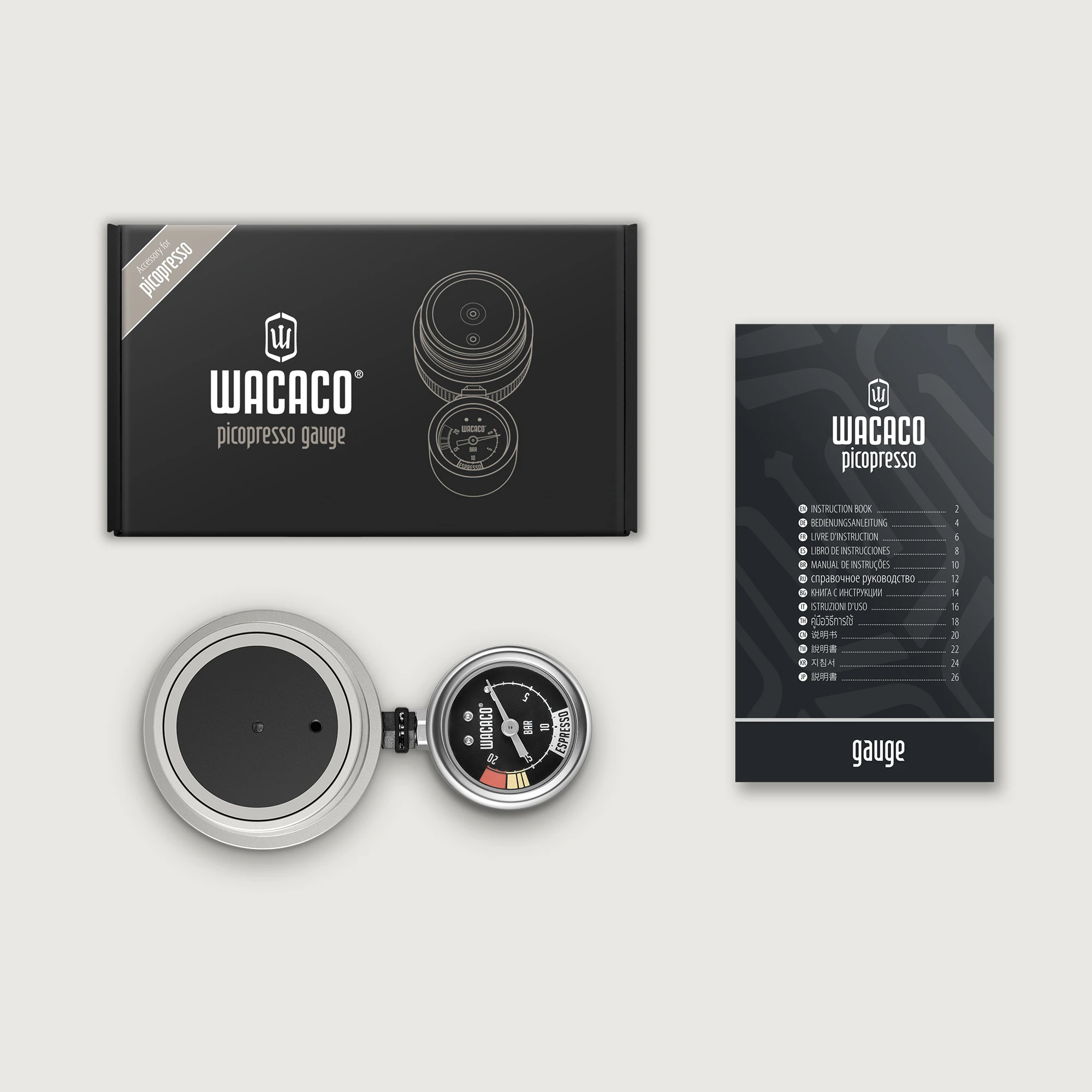 Medidor de Picopresso Wacaco, accesorio para Picopresso, manómetro