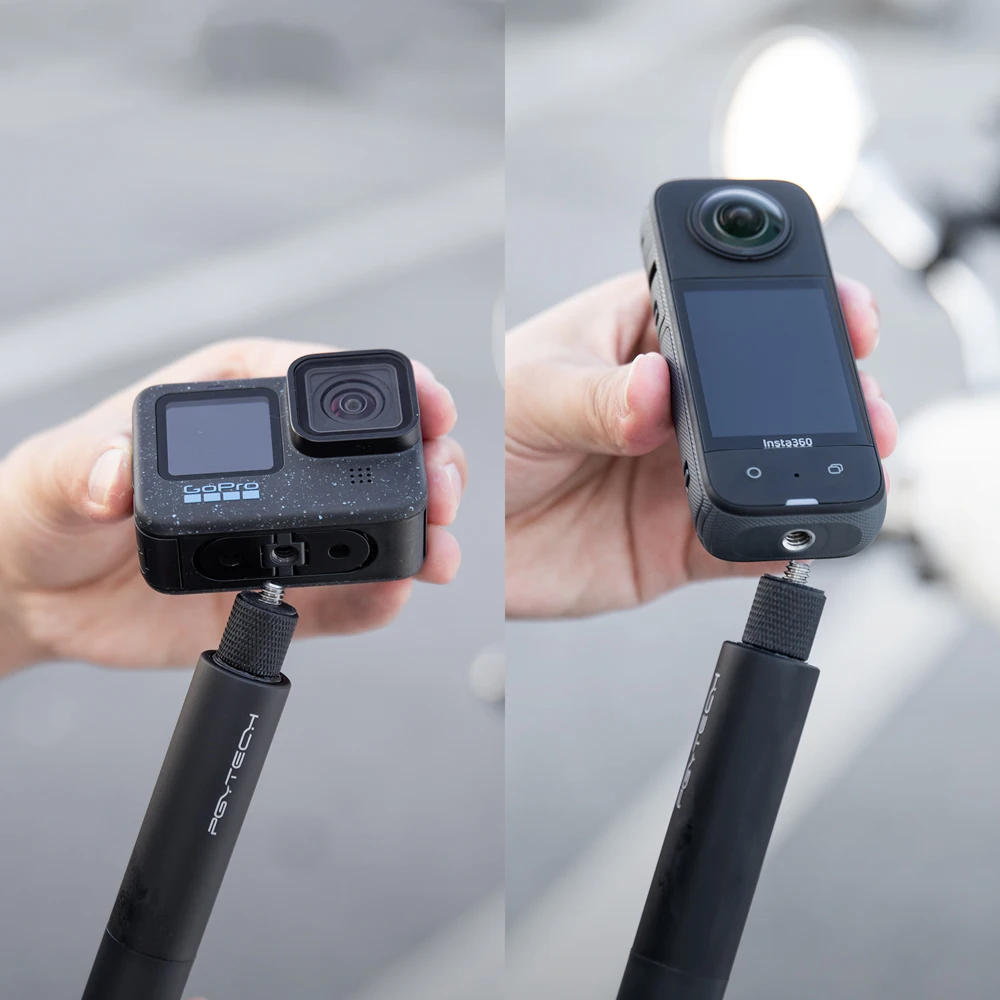 PGYTECH-palo Selfie extensible de 96cm, soportes para motocicleta, interfaz estándar 1/4, aleación de aluminio para cámaras de acción Insta360