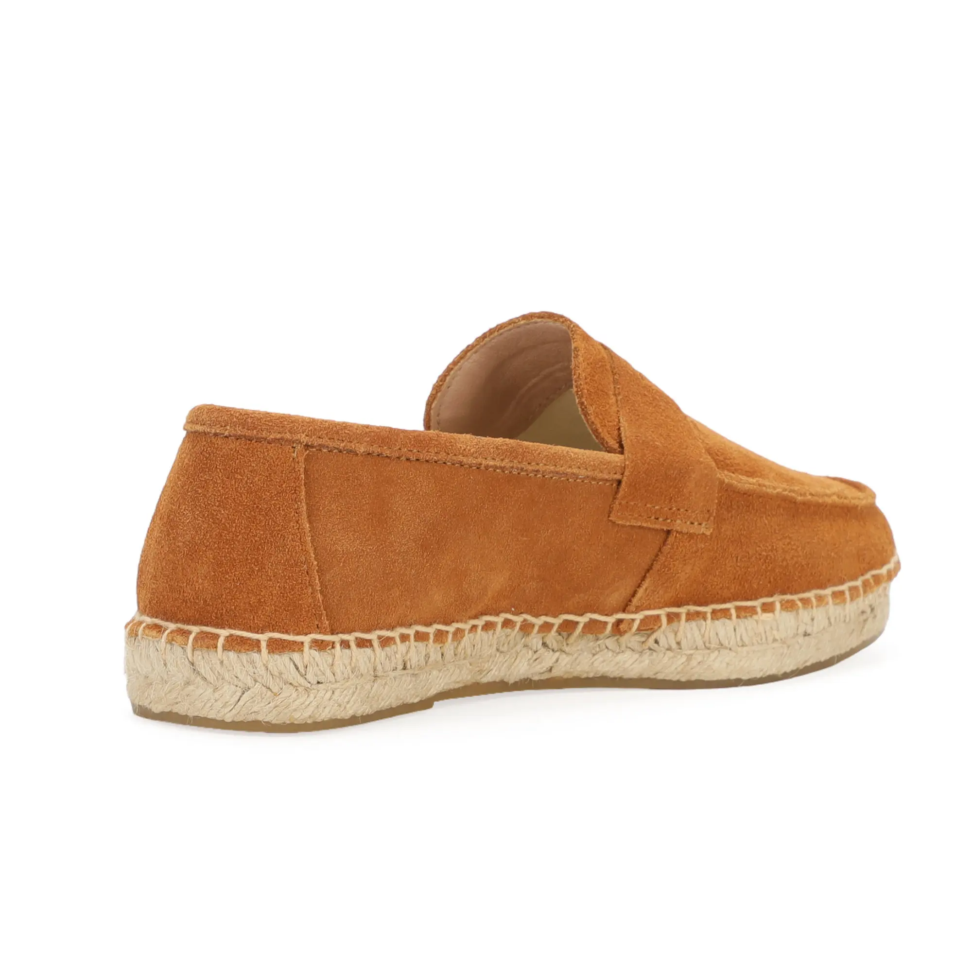 Alpargatas de yute para hombre Mocasines sin cordones Zapatos casuales de cuero de ante de vaca