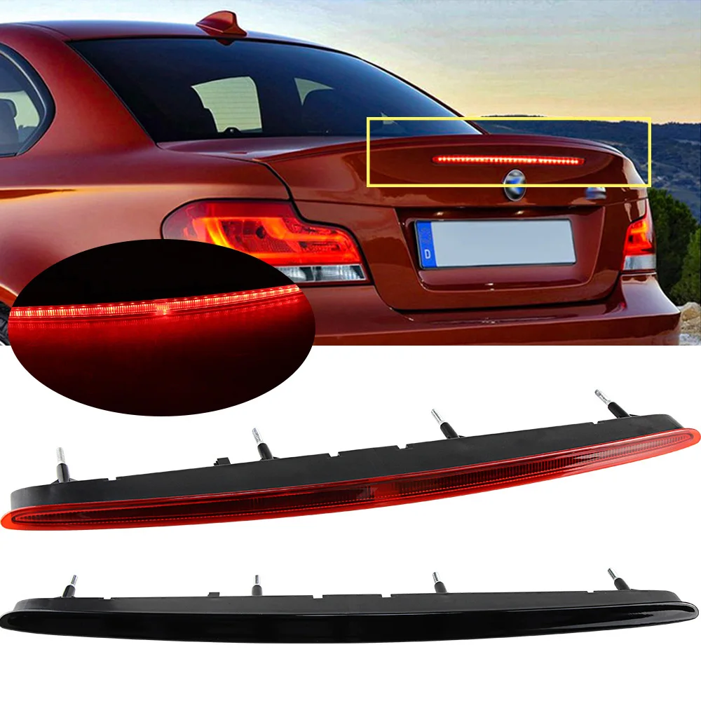 Para BMW 1 Series 128i 135i M E82 E88 2007-2013 lente roja ahumada LED maletero trasero tercera luz de freno accesorios de coche 63257164978
