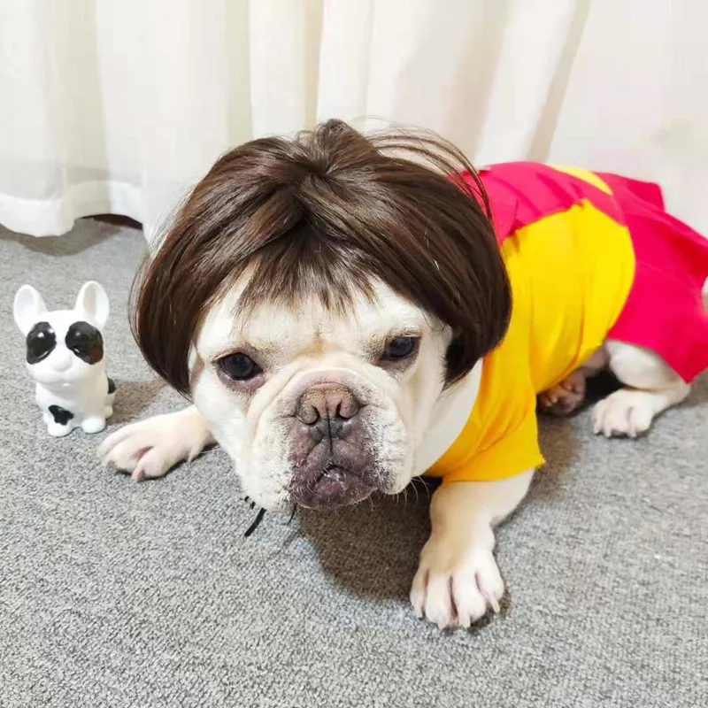 NONOR-pelucas para mascotas, accesorios de Cosplay para perros y gatos divertidos, sombrero de pelo de peluquería cruzada, disfraces, accesorios para la cabeza para Halloowen, suministros de Navidad