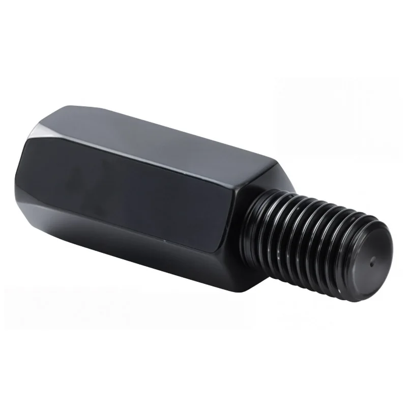 2 Adaptadores Negros Extendidos para Espejos Retrovisores de Motocicleta M10 10mm RH/LH, Tornillos Adaptadores de Rosca Izquierda/Derecha