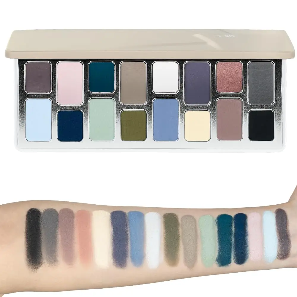 Paleta de Sombras de Ojos Cheeryep Aauthcntice Sell Qianyan de 16 Colores, Rosa, Marrón, Azul Vaquero, Multicolor, Mate, Perlado, Maquillaje de Ojos Ahumado