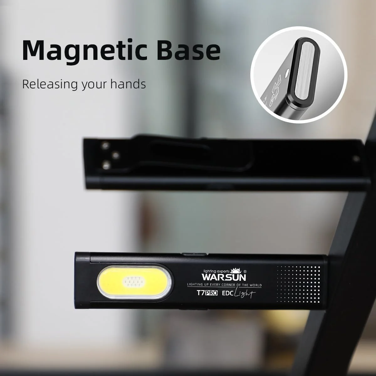 Warsun LED llavero linterna 650Lm Mini linterna portátil linterna de bolsillo luz de trabajo de inundación con imán