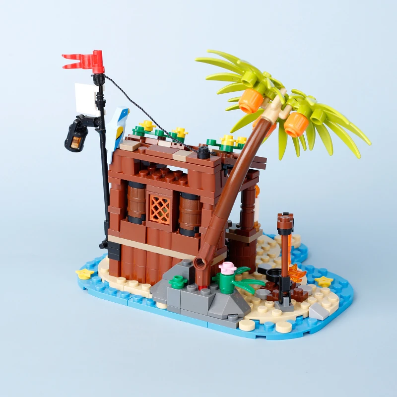 Tablero de anuncios MOC, bloques de construcción, fuente de granja de abejas, hoguera, estufa, ciudad Medieval, vista a la calle, puente de pared de agua, señal de carretera, juguete de ladrillo