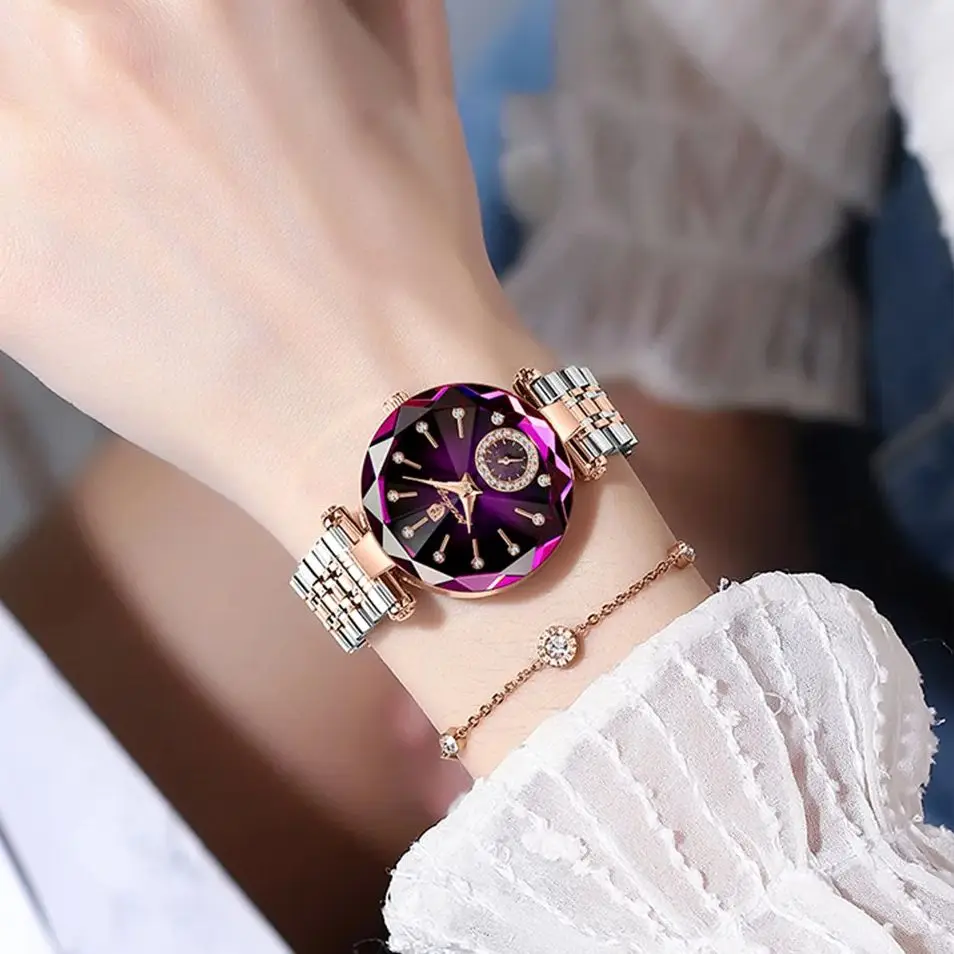 POEDAGAR, reloj de pulsera elegante de lujo para mujer, relojes de cuarzo de acero inoxidable resistentes al agua para mujer, vestido informal sencillo, reloj para mujer