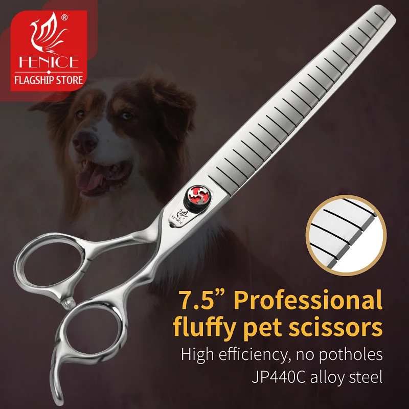 Fenice-tijeras profesionales de corte y adelgazamiento para el cuidado de perros, 7,0/7,5 pulgadas, tasa de adelgazamiento del 75%, tijeras para peluquero de mascotas