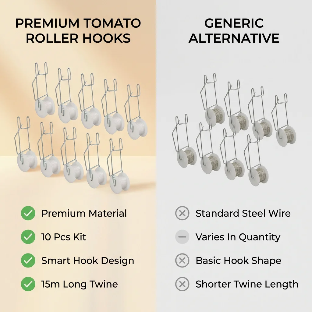 10 unids/set ganchos de rodillo para plantas de jardín kits de ganchos de soporte para tomates cuerda de soporte para tomates huevos sandías pimientos