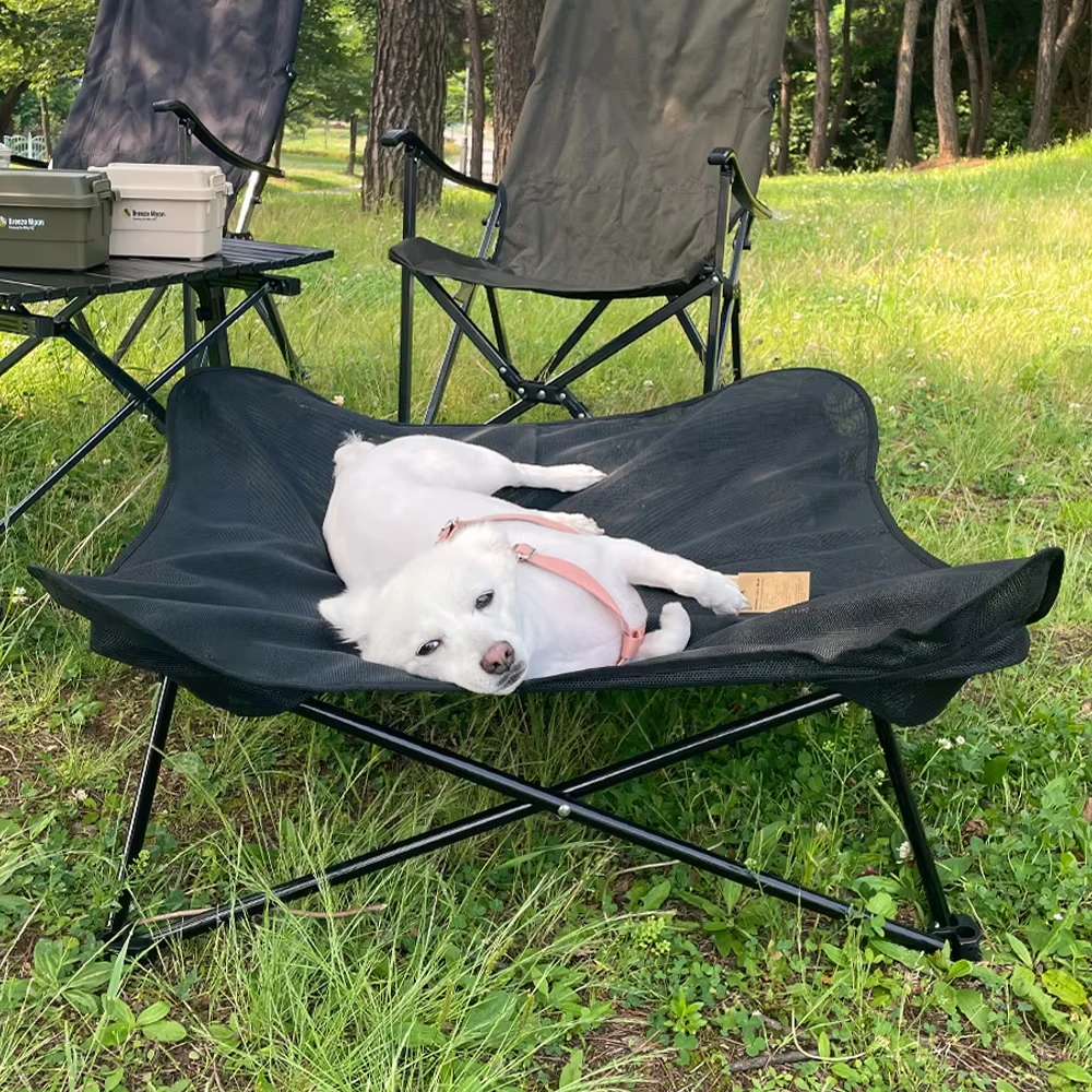 Cama de acampada para mascotas desmontable y lavable, cama con estructura de hierro para perros, perrera plegable portátil para acampar para todas las estaciones