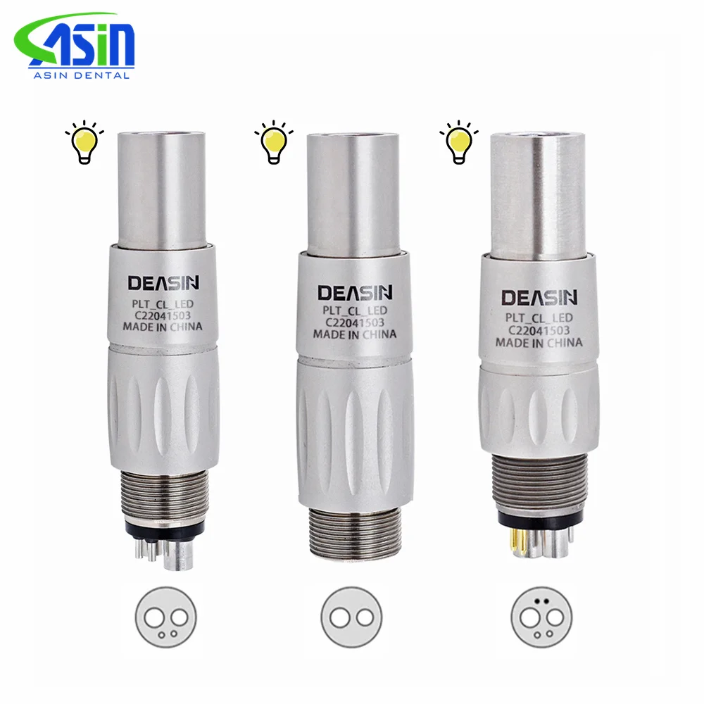 Compatible NS * Acoplador rápido Dental 2/4/6 orificios Acoplador rápido de fibra óptica Acoplamiento giratorio con LED