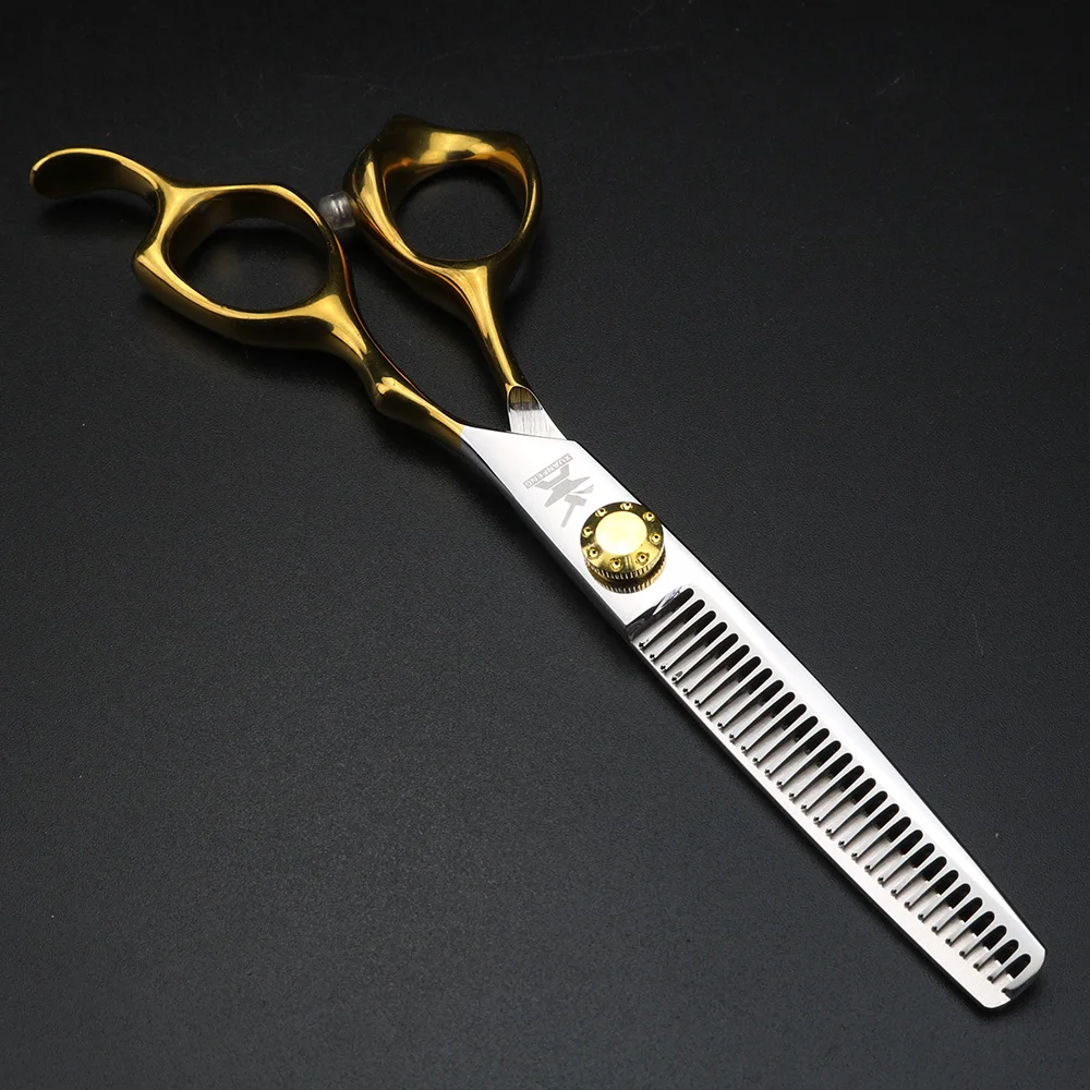 XUANFENG Peluquería con mango de escamas de pescado de 6 pulgadas, tijeras, herramientas de peinado para peluquería, tijeras de corte y tijeras de adelgazamiento