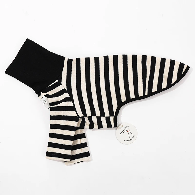 Ropa a rayas blancas y negras para mascotas, nueva ropa italiana para perros de primavera y verano, camisa para parejas, ropa para perros y gatos, cachorros