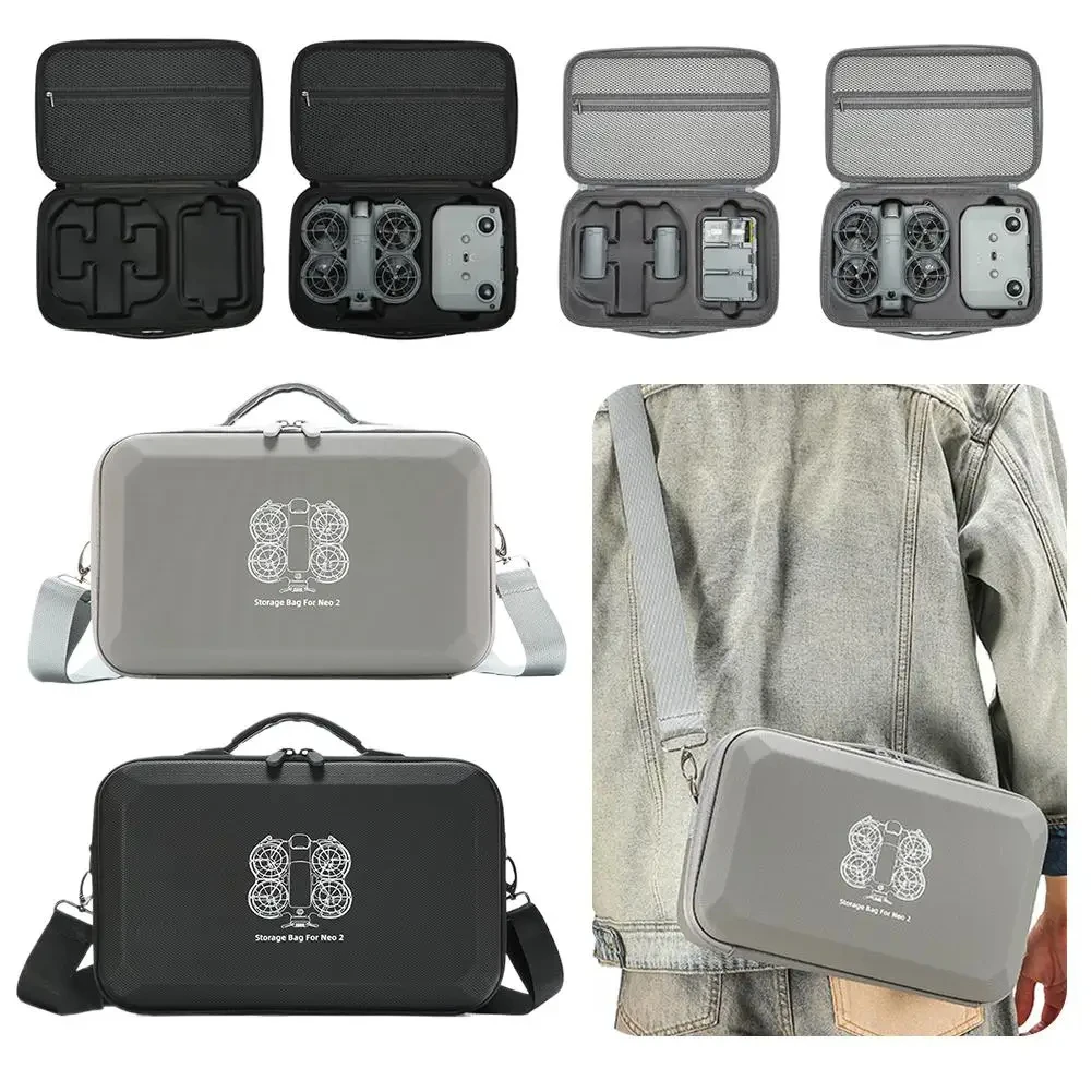 Estuche de Transporte Portátil de PU para DJI NEO 2, Bolsa Protectora a Prueba de Golpes para Control Remoto de Dron DJI RC-N3 y Accesorios de Batería