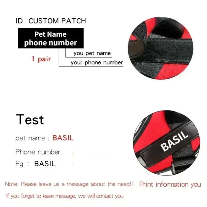 Dropshipping, arnés para perro, ID, parche personalizado, reflectante, transpirable, sin tirones, arnés para mascotas, chaleco, accesorios de entrenamiento para perros