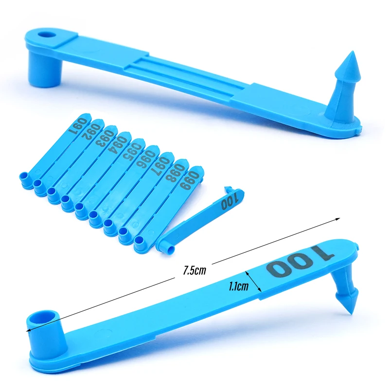 1 Juego de alicates para etiquetas de oreja de cabra, animales, ganado, perros, conejos, ovejas, Material de nailon, etiqueta láser para oreja de oveja, N0.001-1000