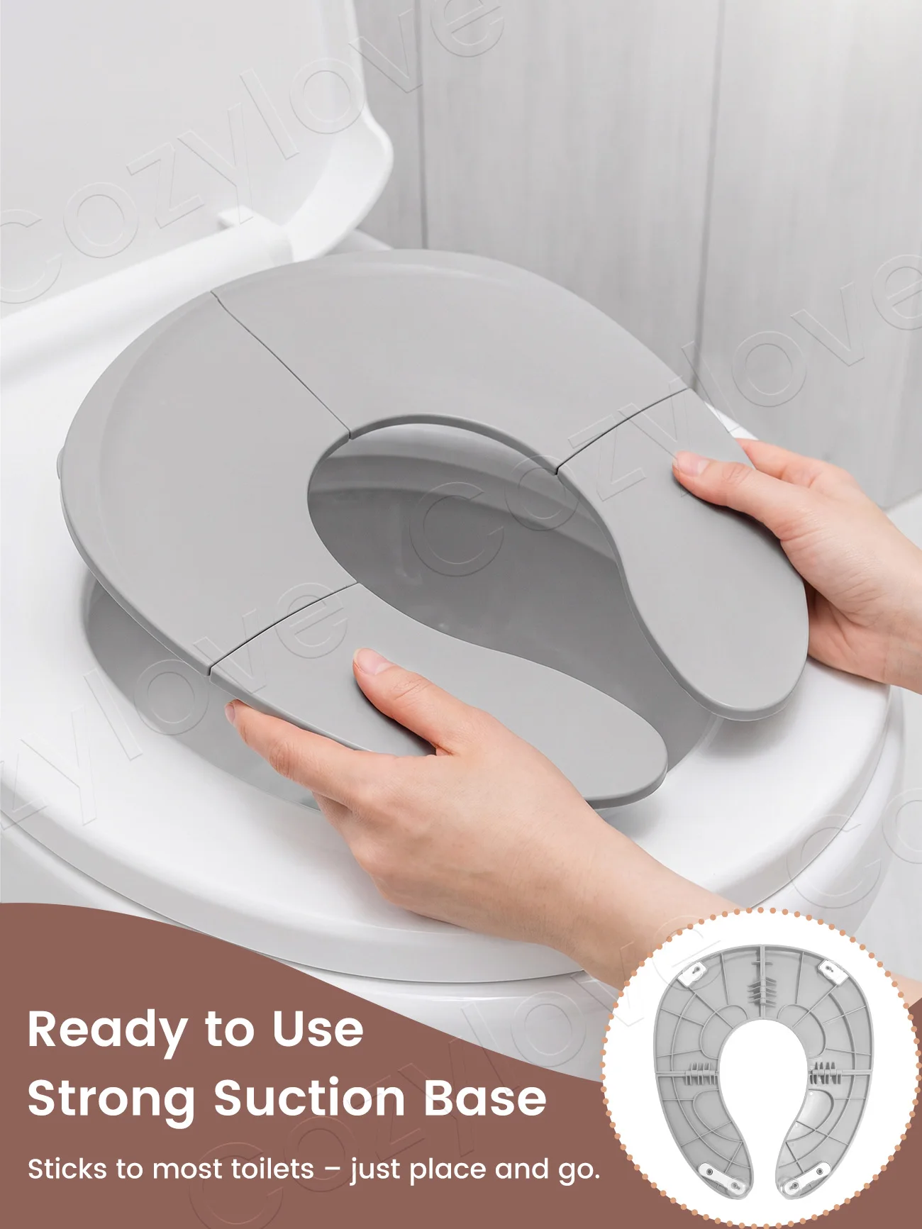 Asiento de Inodoro Plegable para Niños Pequeños, Asiento de Entrenamiento para Ir al Baño, Portátil y Antideslizante, Compatible con la Mayoría de los Inodoros Estándar, Disponible en 3 Colores