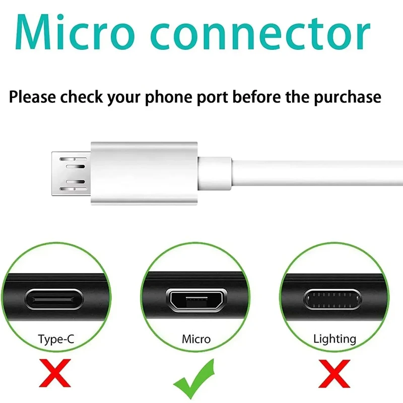 10-50 Uds Micro V8 5Pin USB Cable de datos de carga rápida para Samsung S6 S7 edge note Xiaomi Huawei Htc Lg teléfono Android Cable rápido 2m