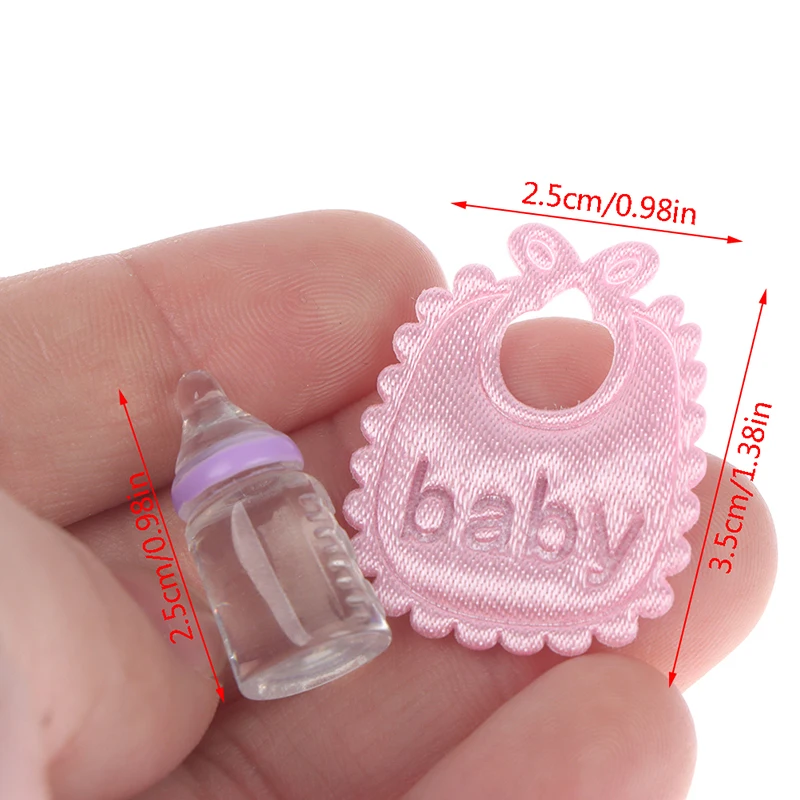 Casa de muñecas en miniatura para bebés, juego de biberones, chupete, accesorio de guardería, regalo, 3 piezas, 1:12